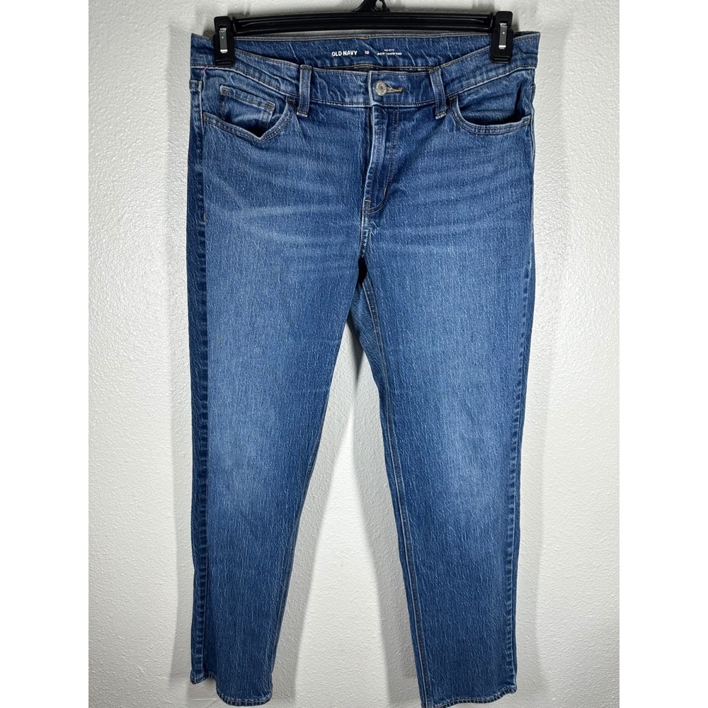 Old Navy Jeans Womens 10 Blue Mid-Rise Boyfriend Straight Leg Denim Casual